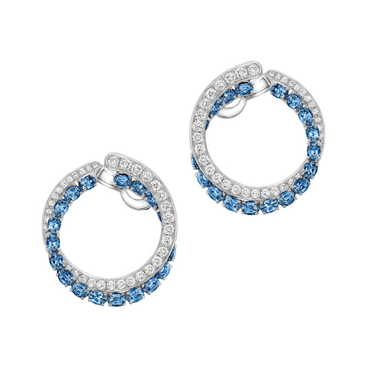 Robert Procop - Sapphire Diamond American Glamour Eternal Hoop Earrings