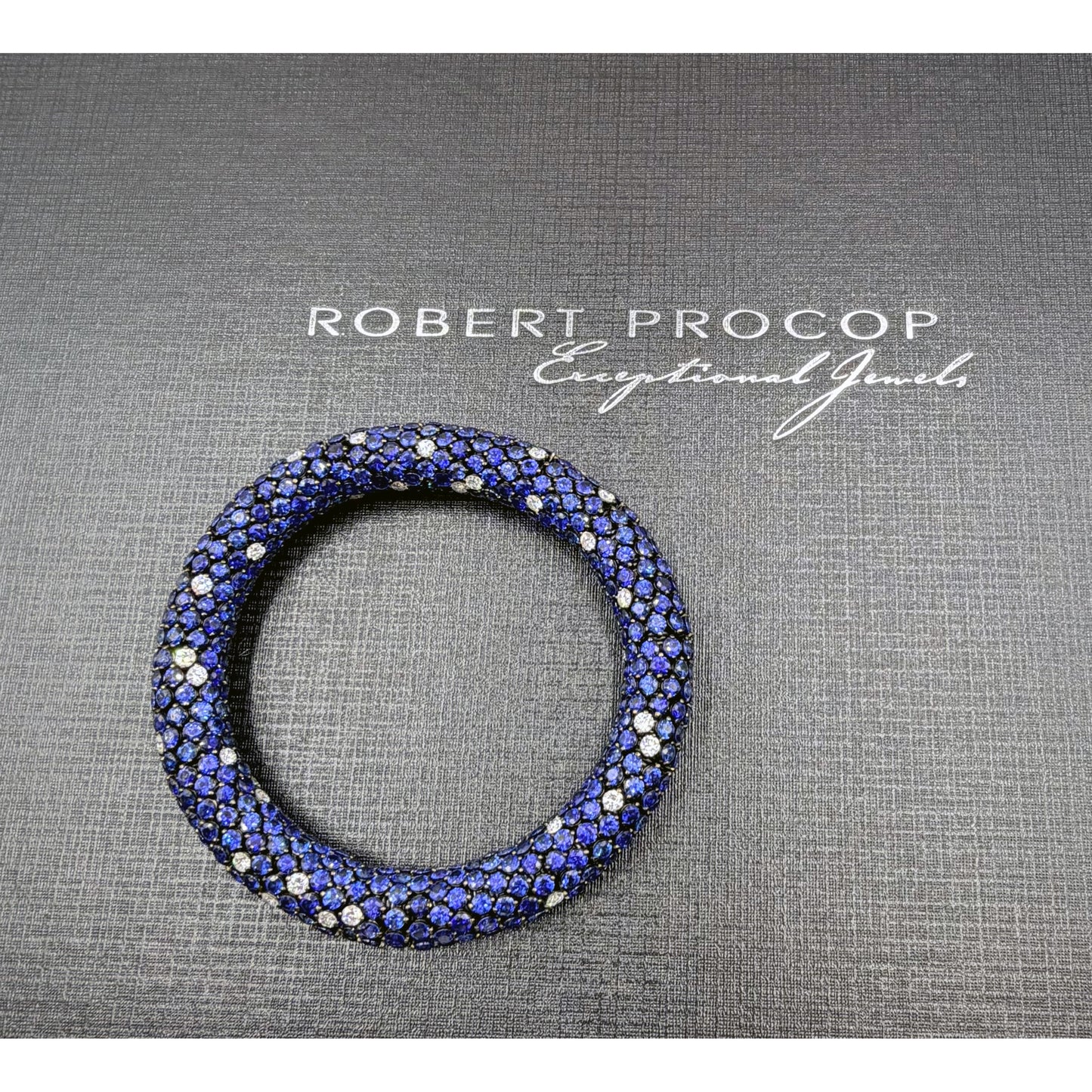 Sapphire Diamond Eternity Celebration Flexible Bracelet