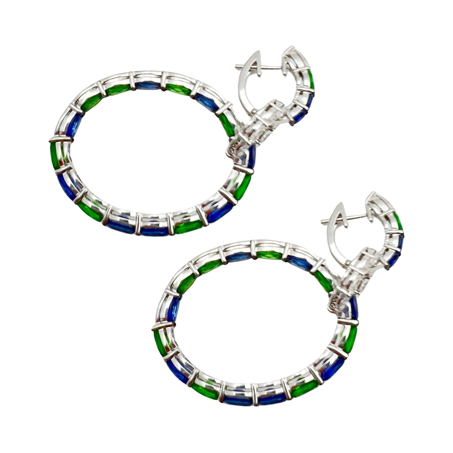 Robert Procop - Tsavorite Sapphire Diamond American Glamour Earrings