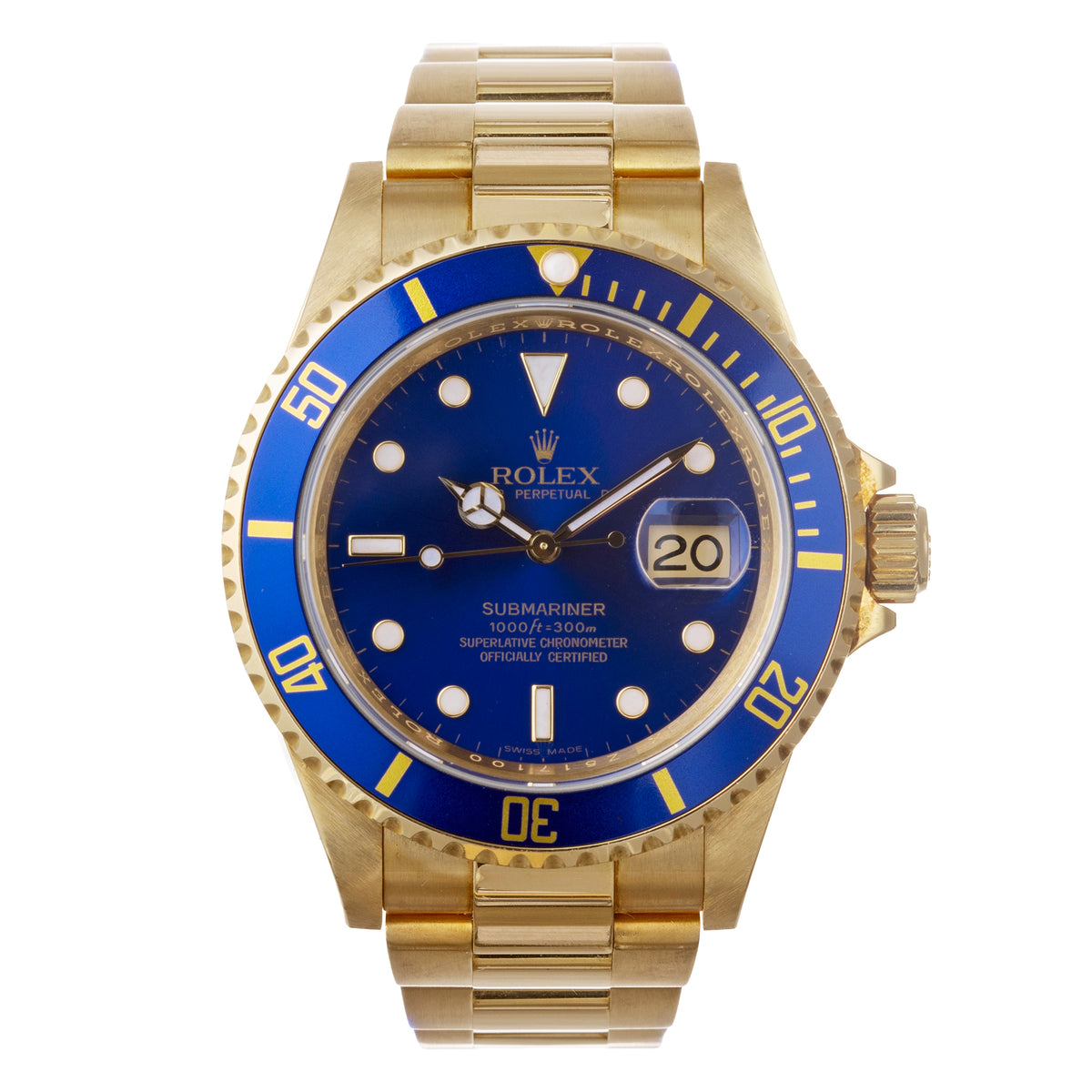 Submariner Date Blue Dial Yellow Gold (16618)