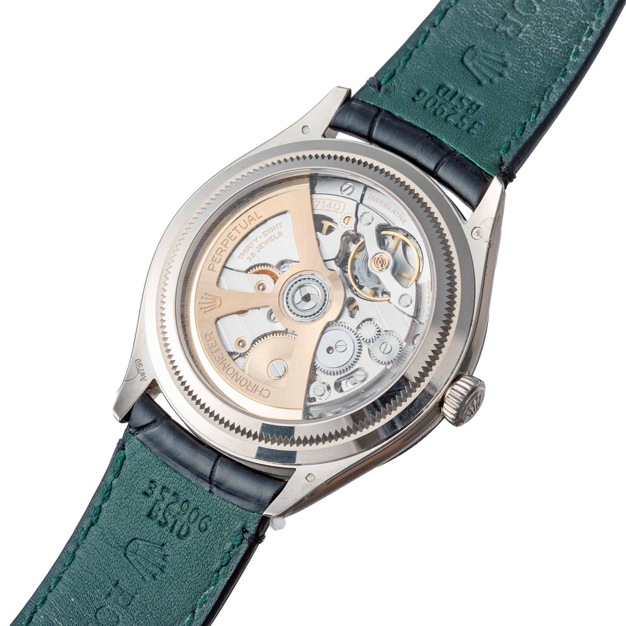 Rolex 1908 Perpetual Black Dial White Gold Watch 52509-0002