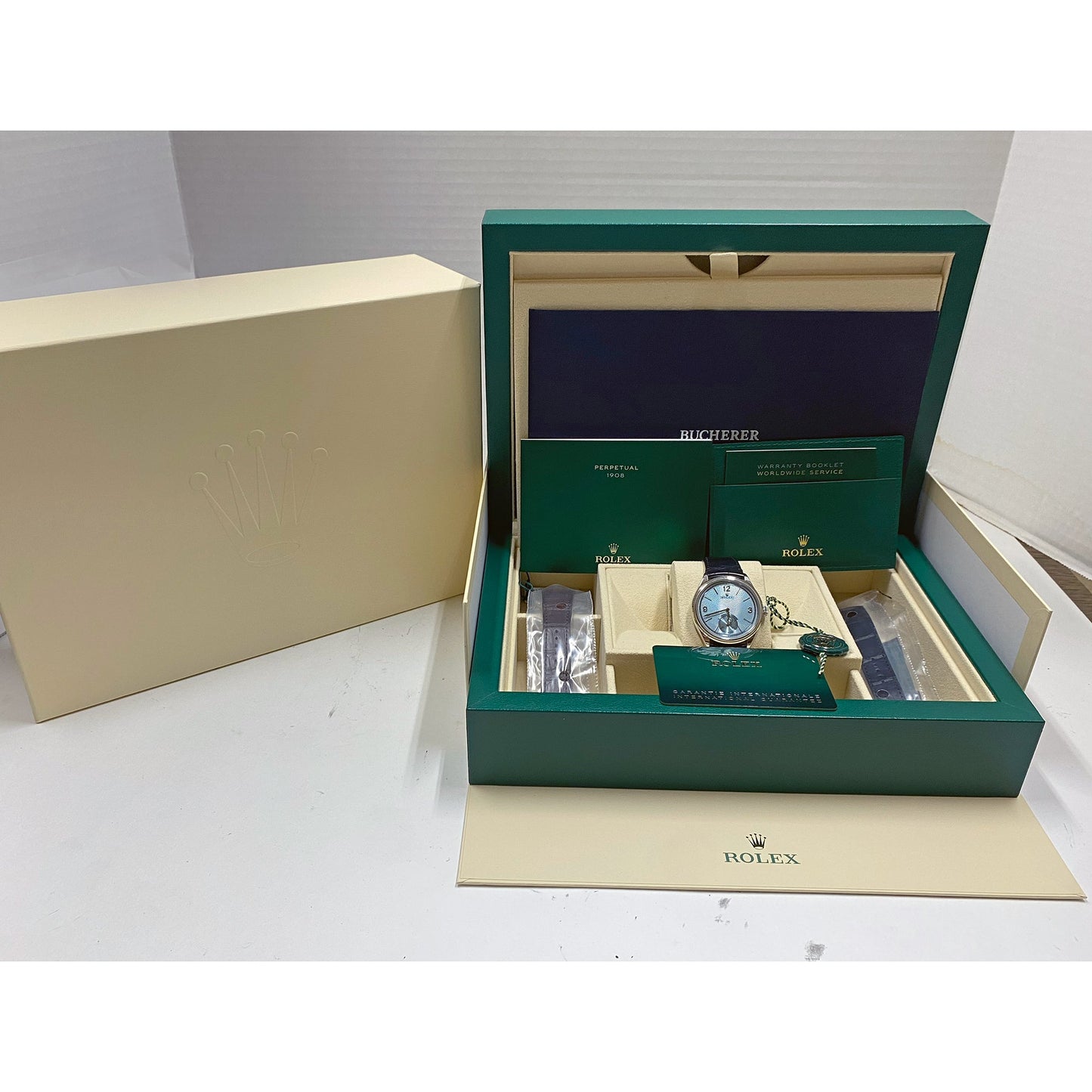 Rolex - 1908 Perpetual Ice Blue Dial Platinum (52506 - 0003)