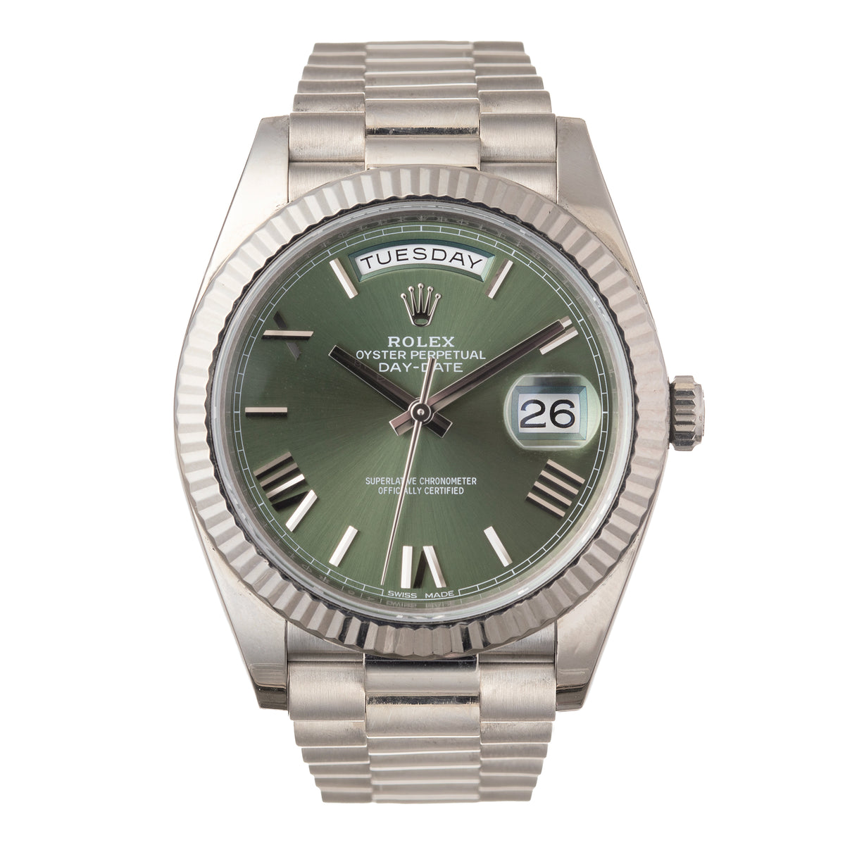 Day-Date 40 Olive Dial White Gold (228239)