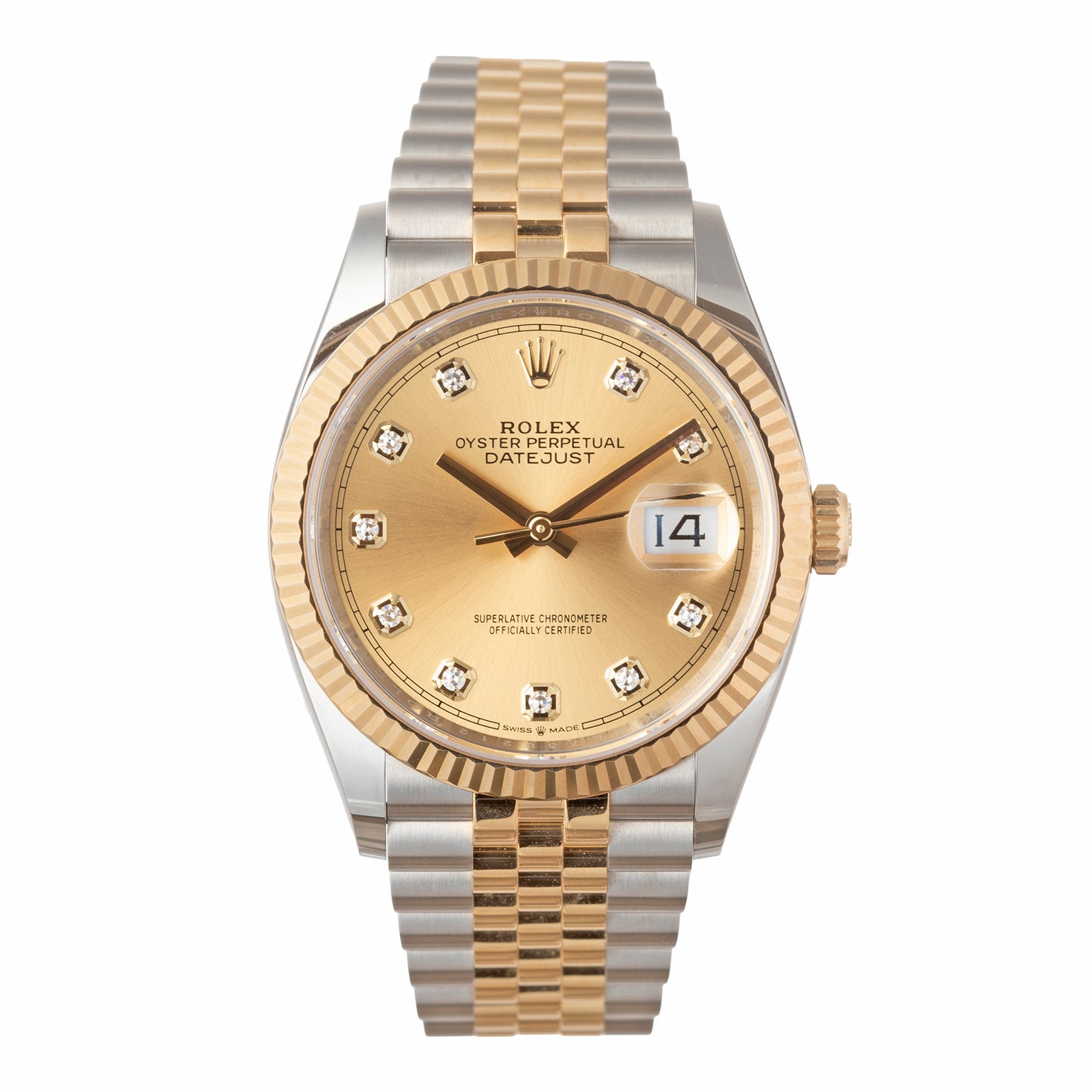 Datejust 36 Champagne Dial Yellow Rolesor (126233-0017)