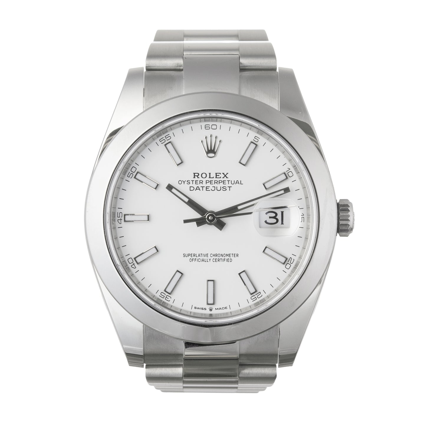 Datejust 41 White Dial Oystersteel (126300-0005)