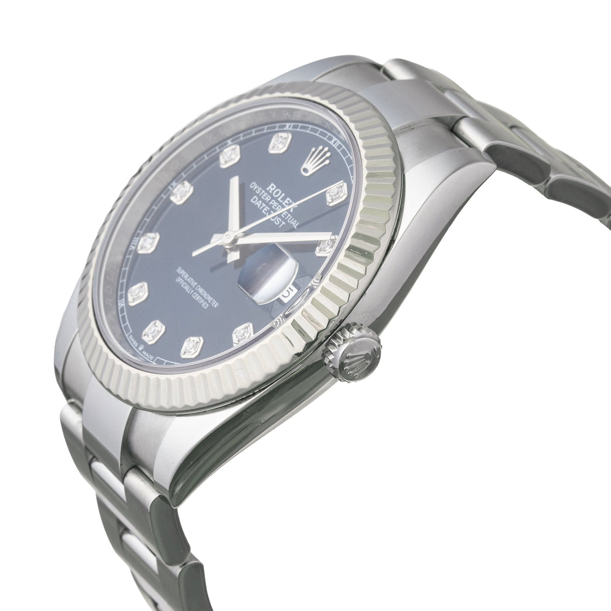 Rolex - Datejust 41 Blue Dial Diamond Hours Oystersteel (126334-0015)