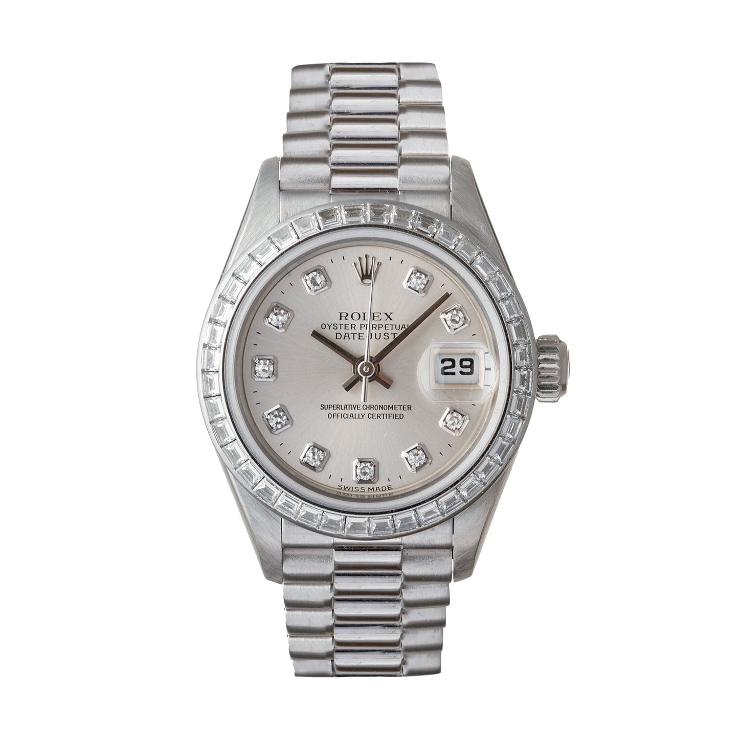 Rolex - Lady - Datejust 26 Platinum Baguette Diamond Bezel (79126)