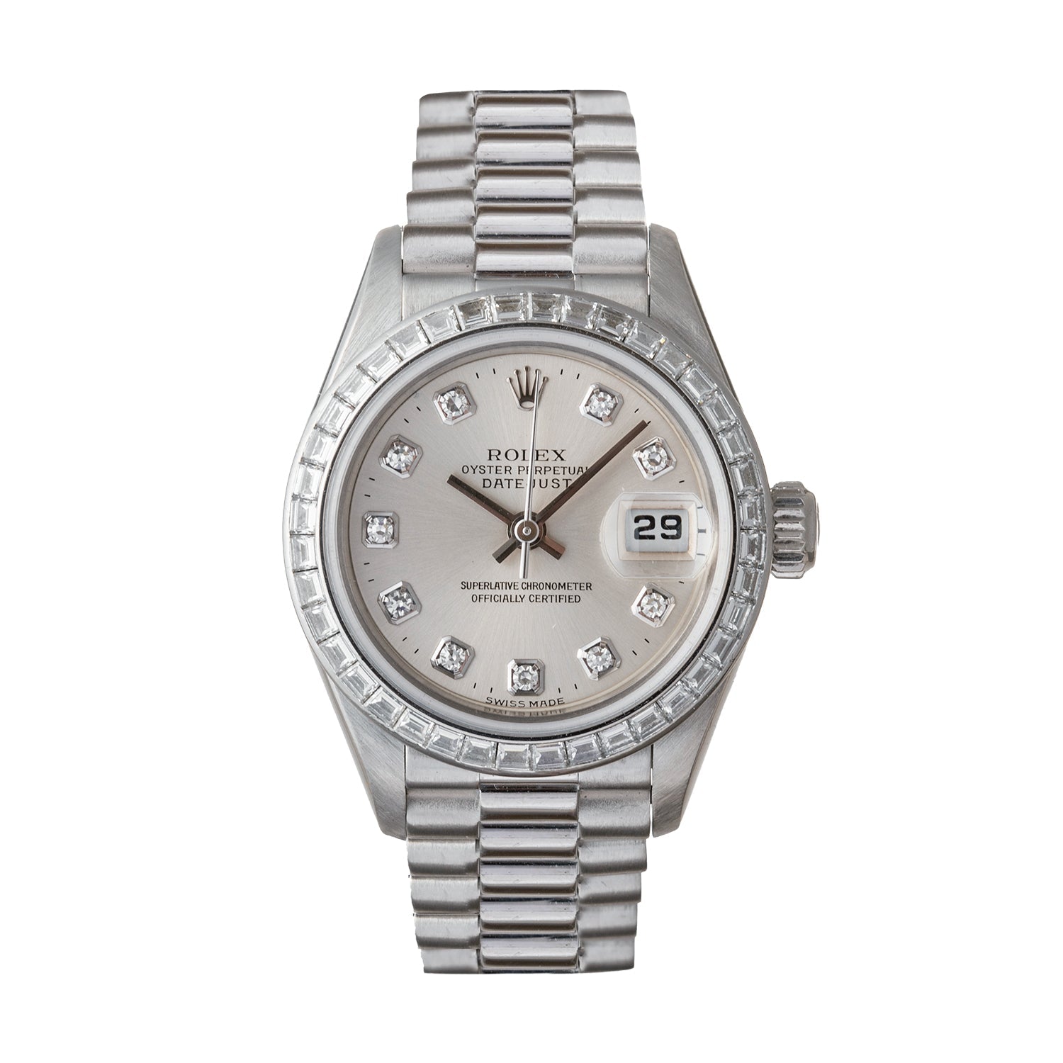 Rolex - Lady - Datejust 26 Platinum Baguette Diamond Bezel (79126)