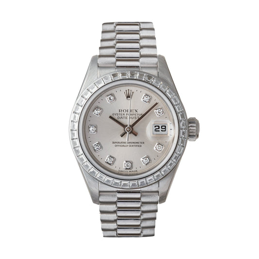 Rolex - Lady - Datejust 26 Platinum Baguette Diamond Bezel (79126)