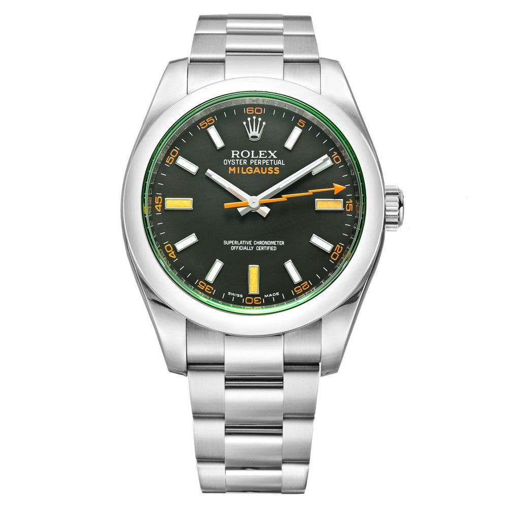 Rolex - Milgauss Green Sapphire Crystal Black Dial Watch (116400GV)