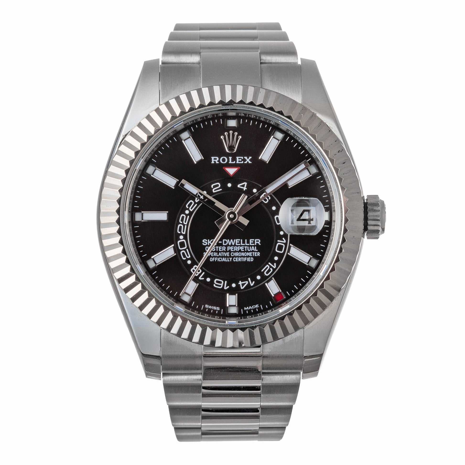 Rolex - Sky - Dweller Black Dial Oystersteel Watch (326934)