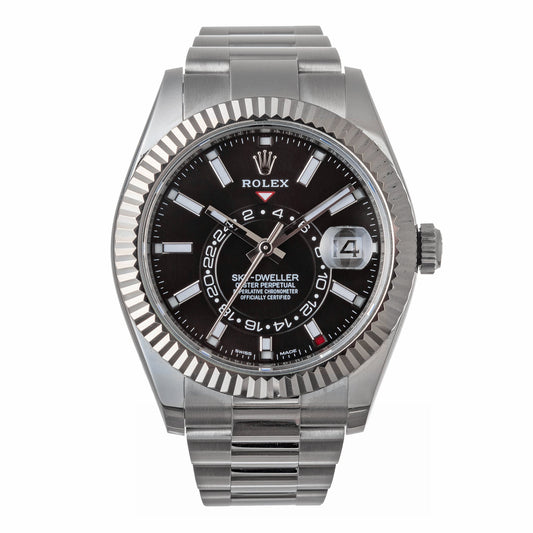 Rolex - Sky - Dweller Black Dial Oystersteel Watch (326934)