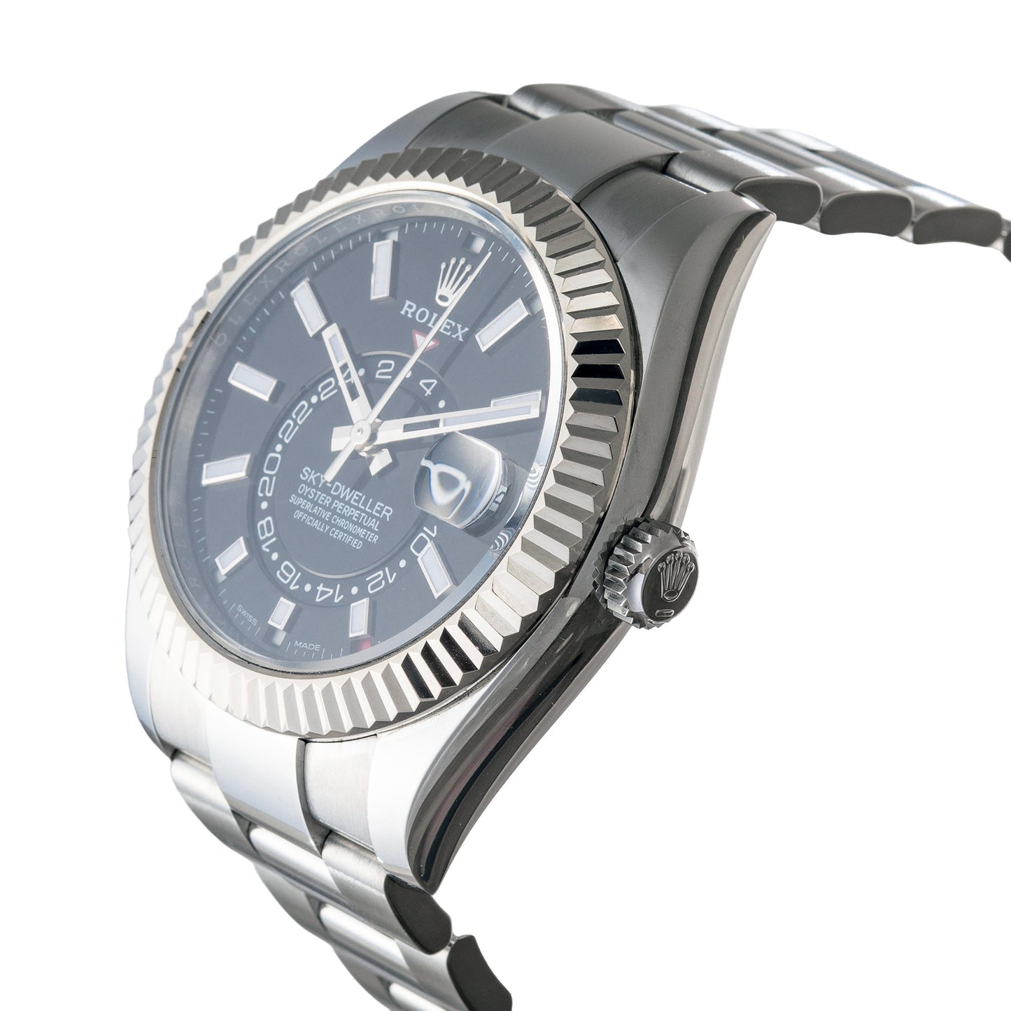 Rolex - Sky - Dweller Black Dial Oystersteel Watch (326934)