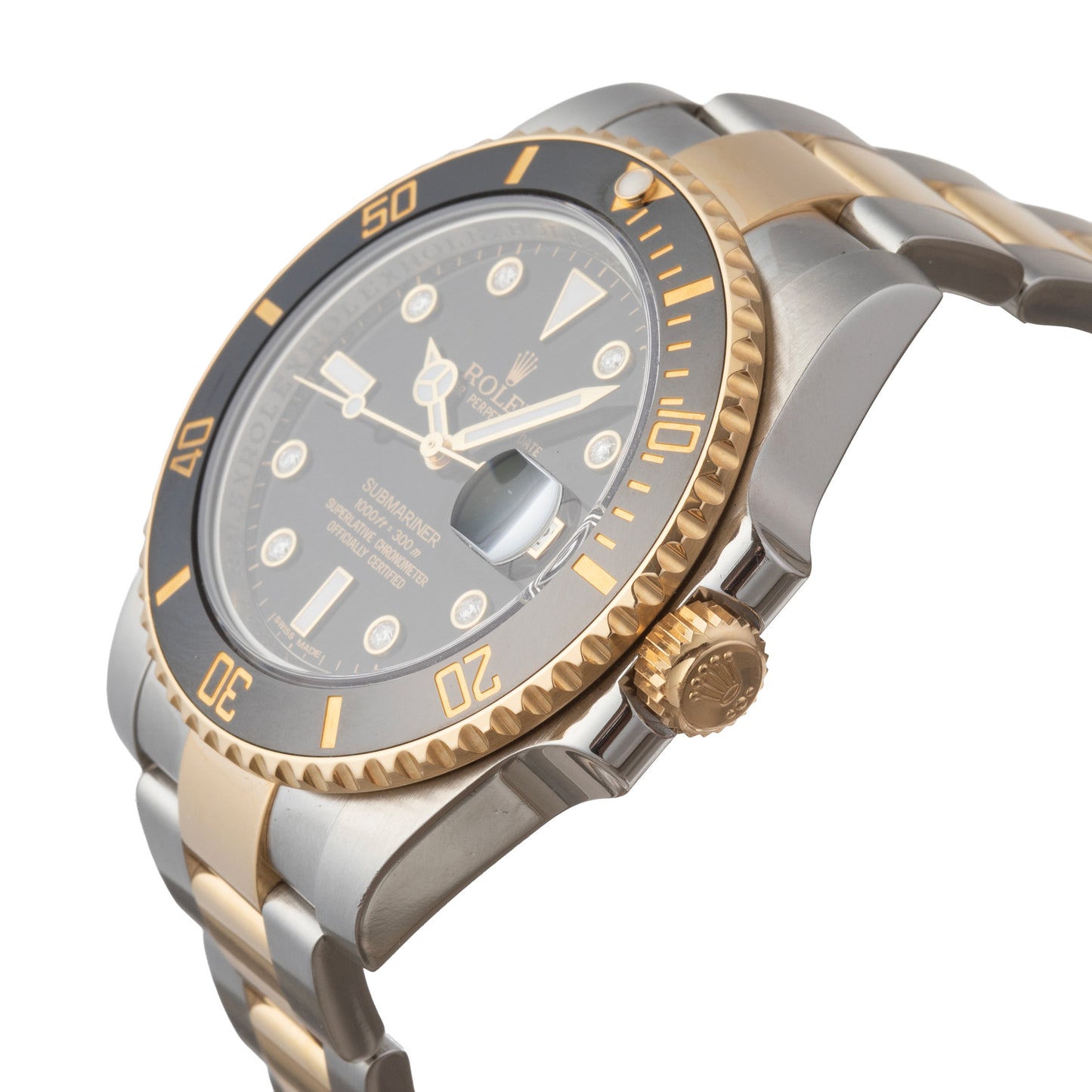 Submariner Date Diamond Hours Yellow Rolesor (116613N)