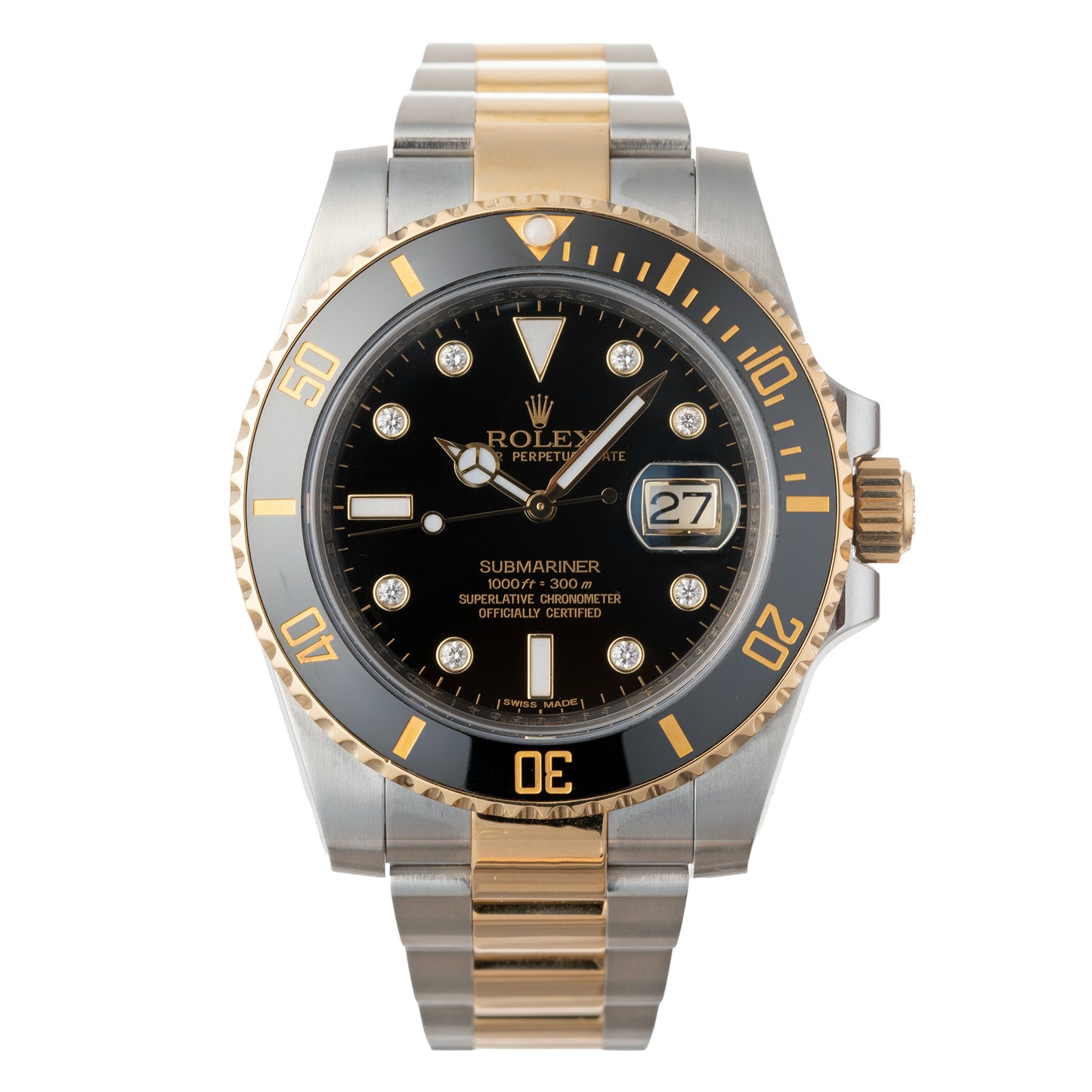 Submariner Date Diamond Hours Yellow Rolesor (116613N)