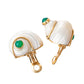 Seaman Schepps - 14k Yellow Gold Chrysoprase Turbo Shell Earrings