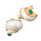 Seaman Schepps - 14k Yellow Gold Chrysoprase Turbo Shell Earrings