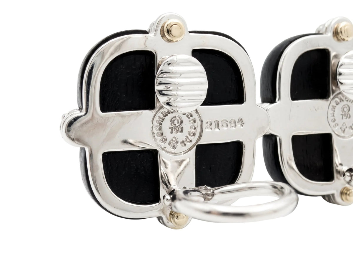 Seaman Schepps - 18k White Gold Diamond Ebony Crossover Earrings