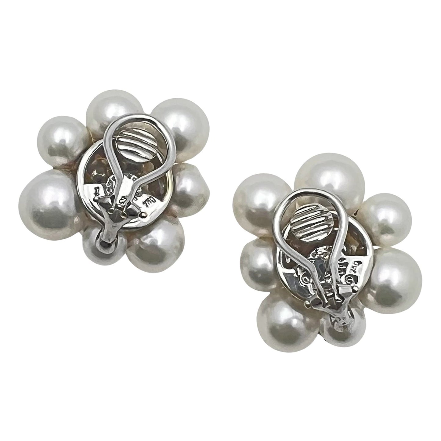 Seaman Schepps - 18k White Gold Pearl Diamond Bubble Earrings