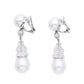 Seaman Schepps - 18k White Gold Pearl Rock Crystal Diamond Drop Earrings