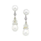 Seaman Schepps - 18k White Gold Pearl Rock Crystal Diamond Drop Earrings