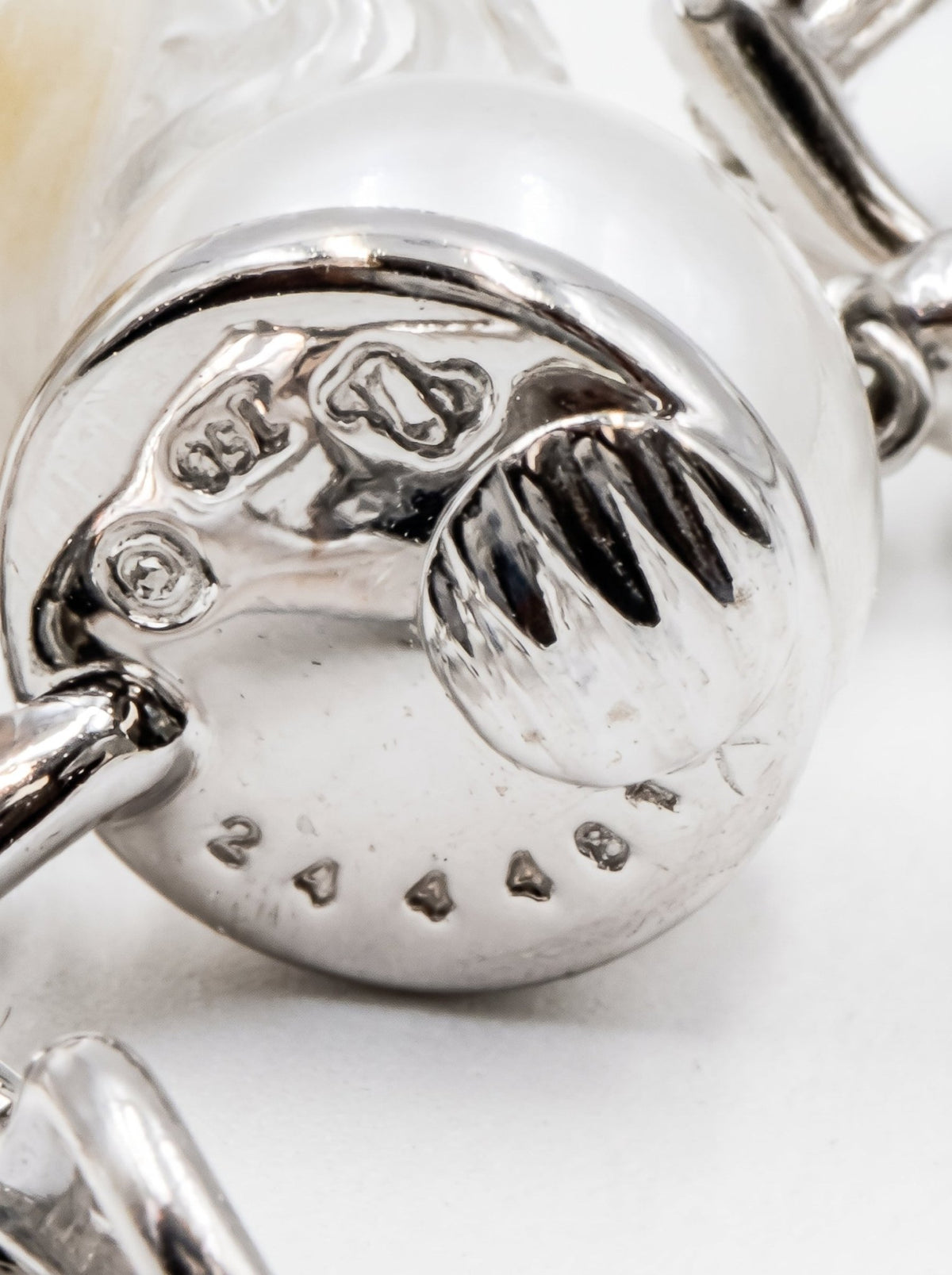 Seaman Schepps - 18k White Gold Pearl Rock Crystal Diamond Drop Earrings