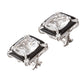 Seaman Schepps - 18k White Gold Rock Crystal Onyx Diamond Carré Earrings