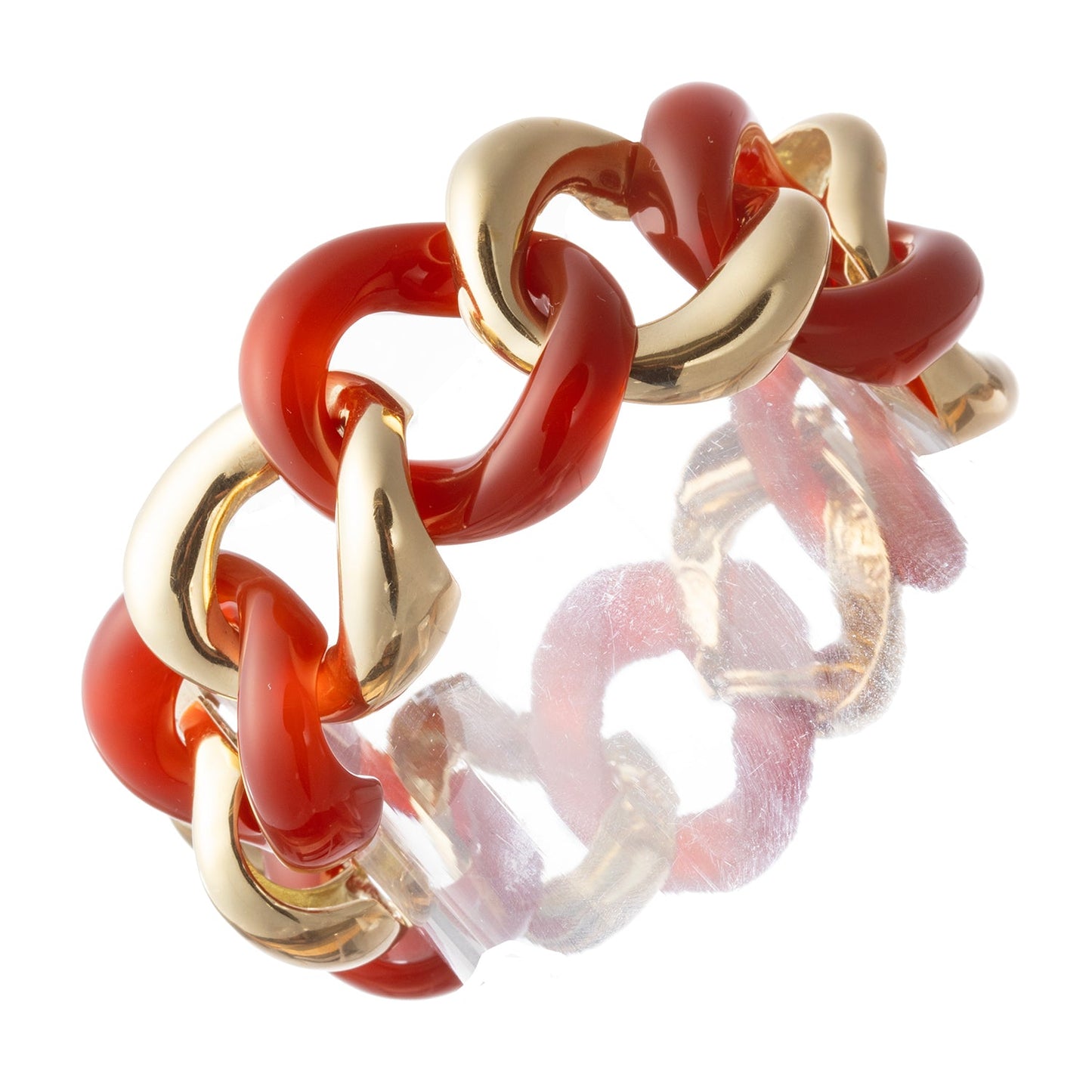 Seaman Schepps - 18k Yellow Gold Carnelian Medium Link Bracelet