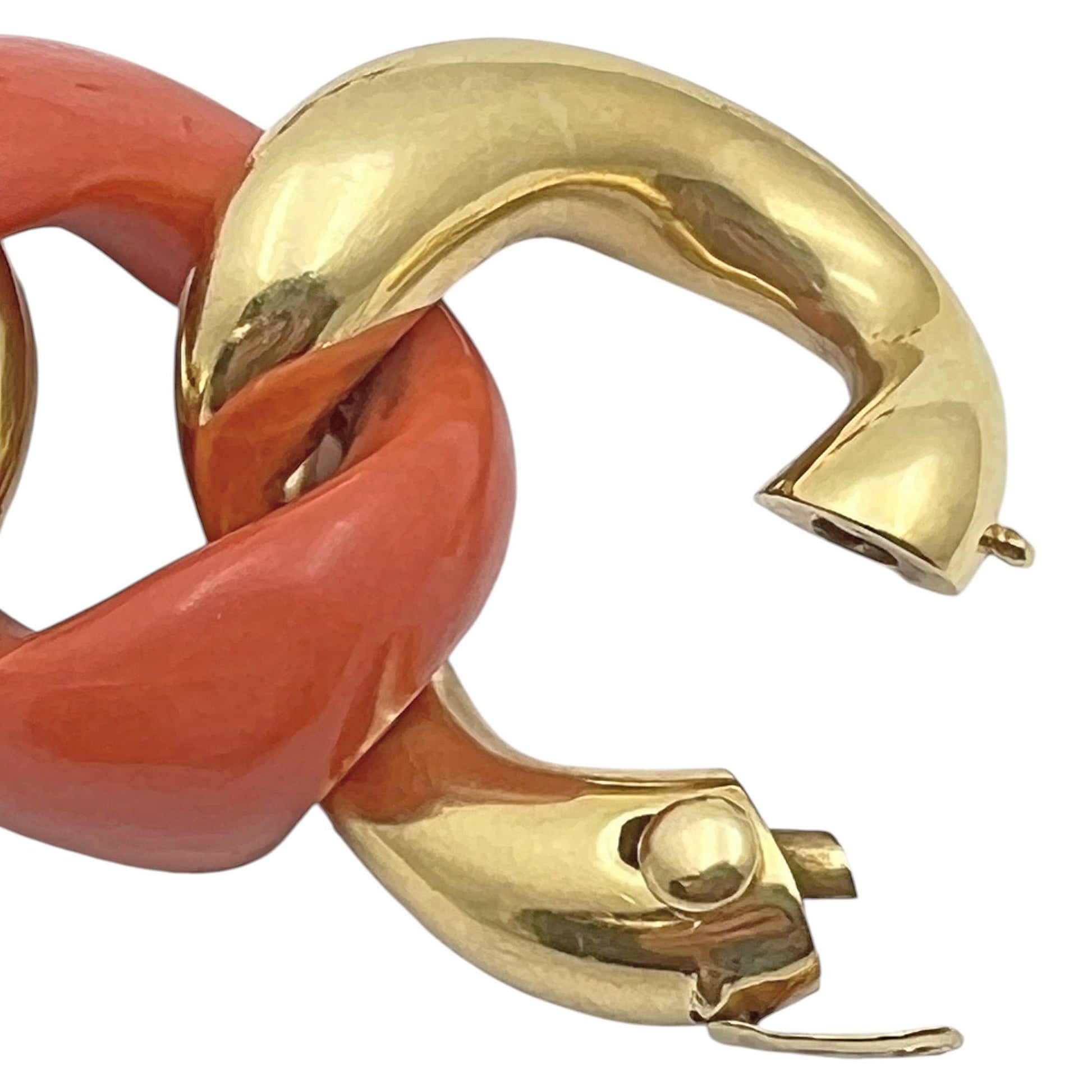 Seaman Schepps - 18k Yellow Gold Coral Large Link Bracelet