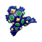 Seaman Schepps - 18k Yellow Gold Lapis Emerald Frog Brooch