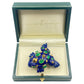 Seaman Schepps - 18k Yellow Gold Lapis Emerald Frog Brooch