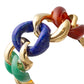 Seaman Schepps - 18k Yellow Gold Mixed Hardstone Large Link Bracelet