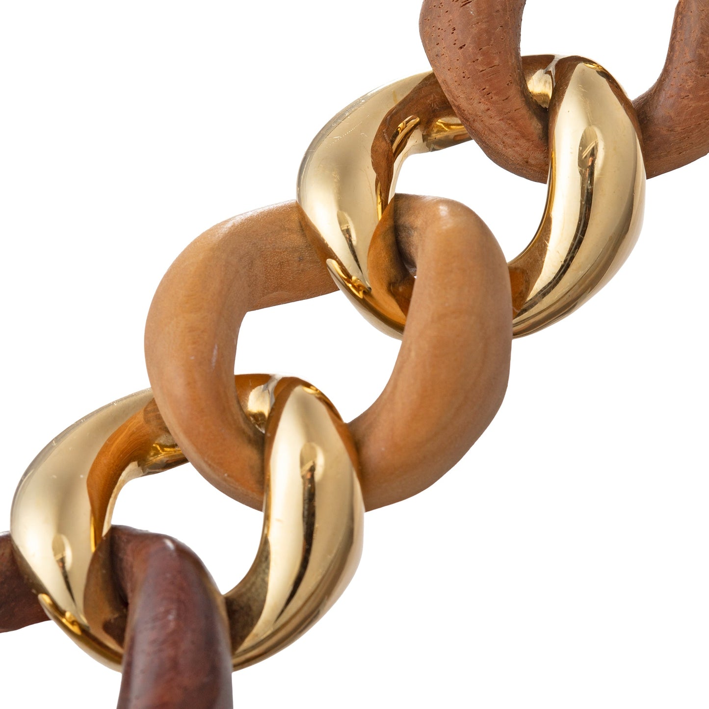Seaman Schepps - 18k Yellow Gold Mixed Wood Large Link Bracelet