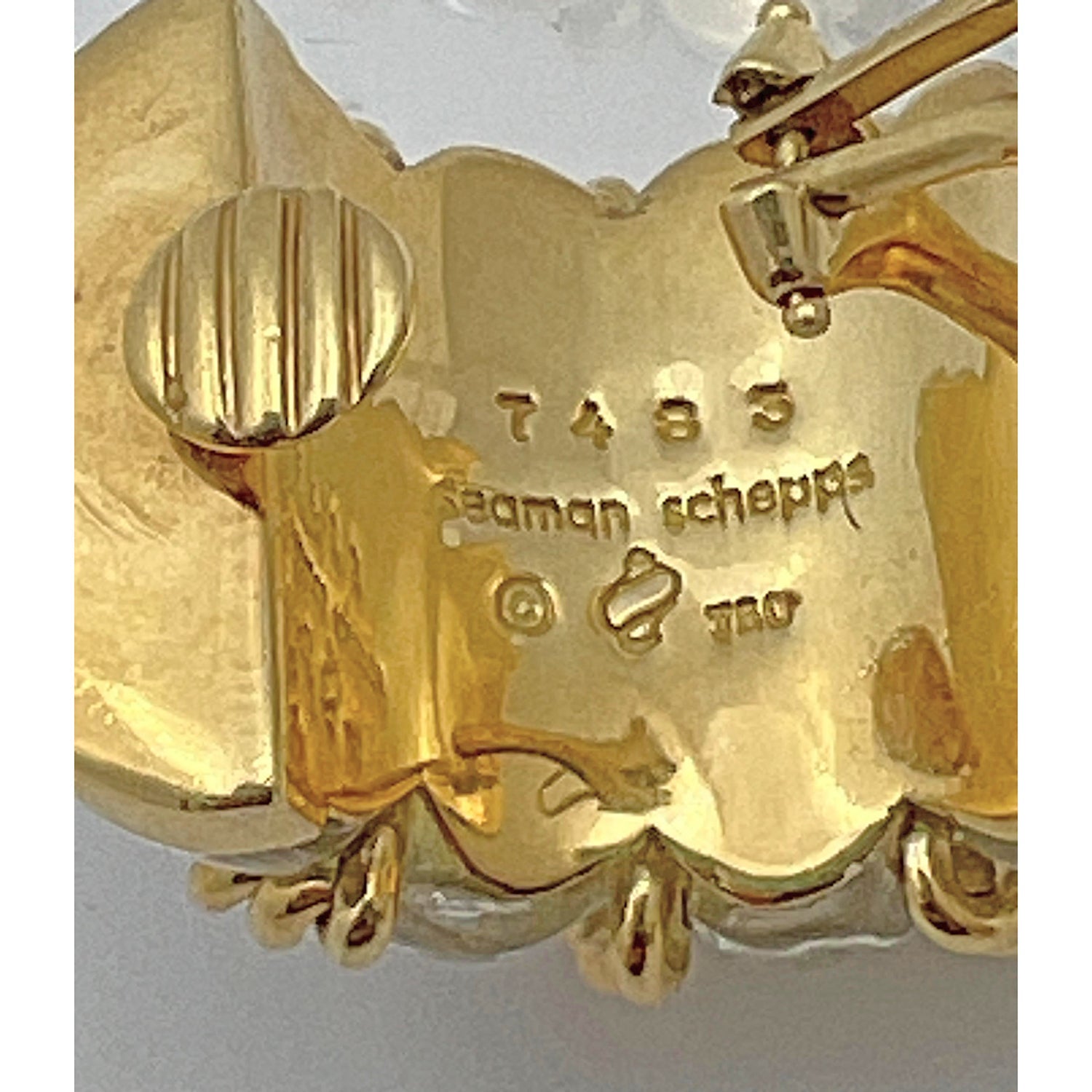 Seaman Schepps - 18k Yellow Gold Rock Crystal Shrimp Earrings