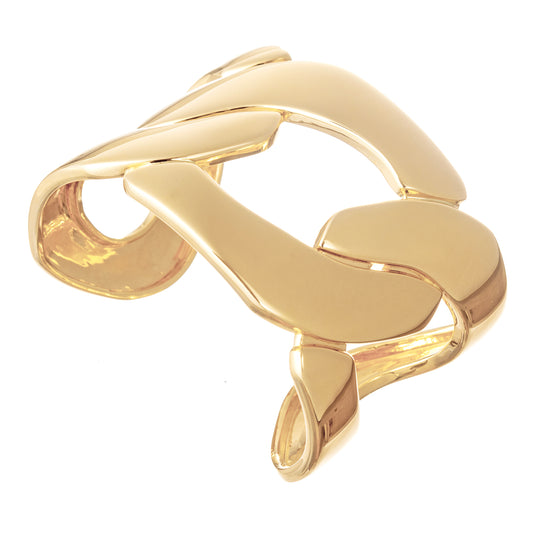 18k Yellow Gold Three-Link Cuff Bracelet