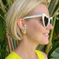 Seaman Schepps - 18k Yellow Gold Turquoise Green Mottled Turbo Shell Earrings