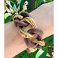 Seaman Schepps - 18k Yellow Gold Walnut Wood Medium Link Bracelet