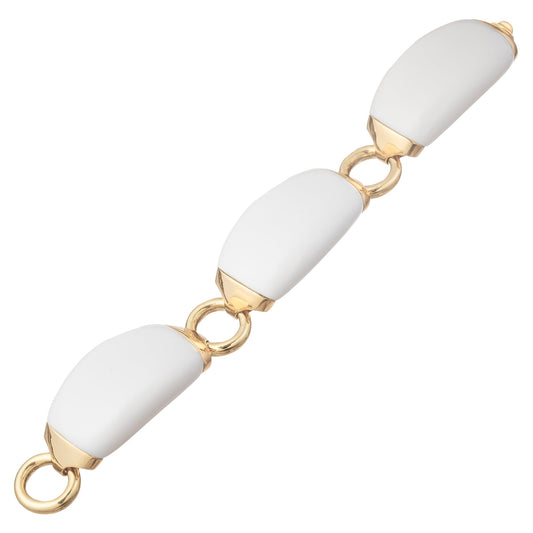 Seaman Schepps - 18k Yellow Gold White Ceramic Boat Link Bracelet