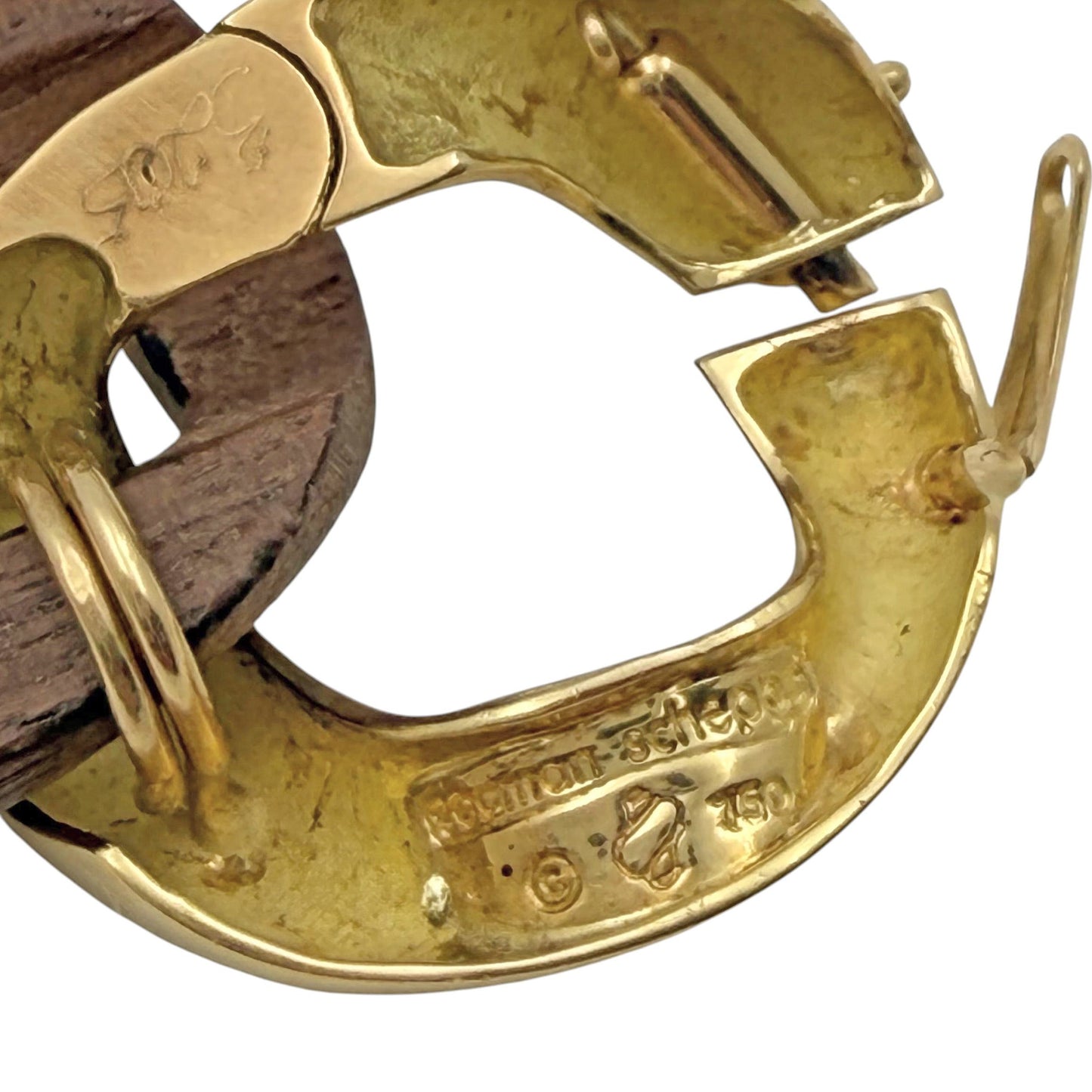 18k Yellow Gold Walnut Wood Medium Link Bracelet