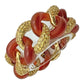 18k Gold Yellow Sapphire Carnelian Link Bracelet
