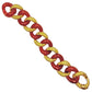 18k Gold Yellow Sapphire Carnelian Link Bracelet