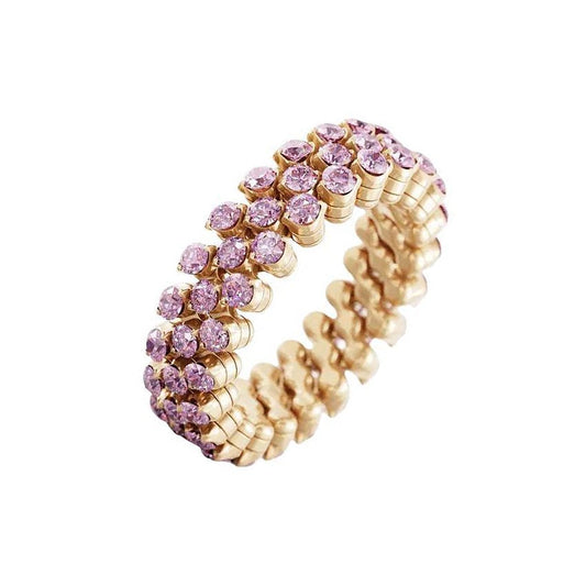 Serafino Consoli - 18k Rose Gold Pink Sapphire 3 - Row Expandable Ring