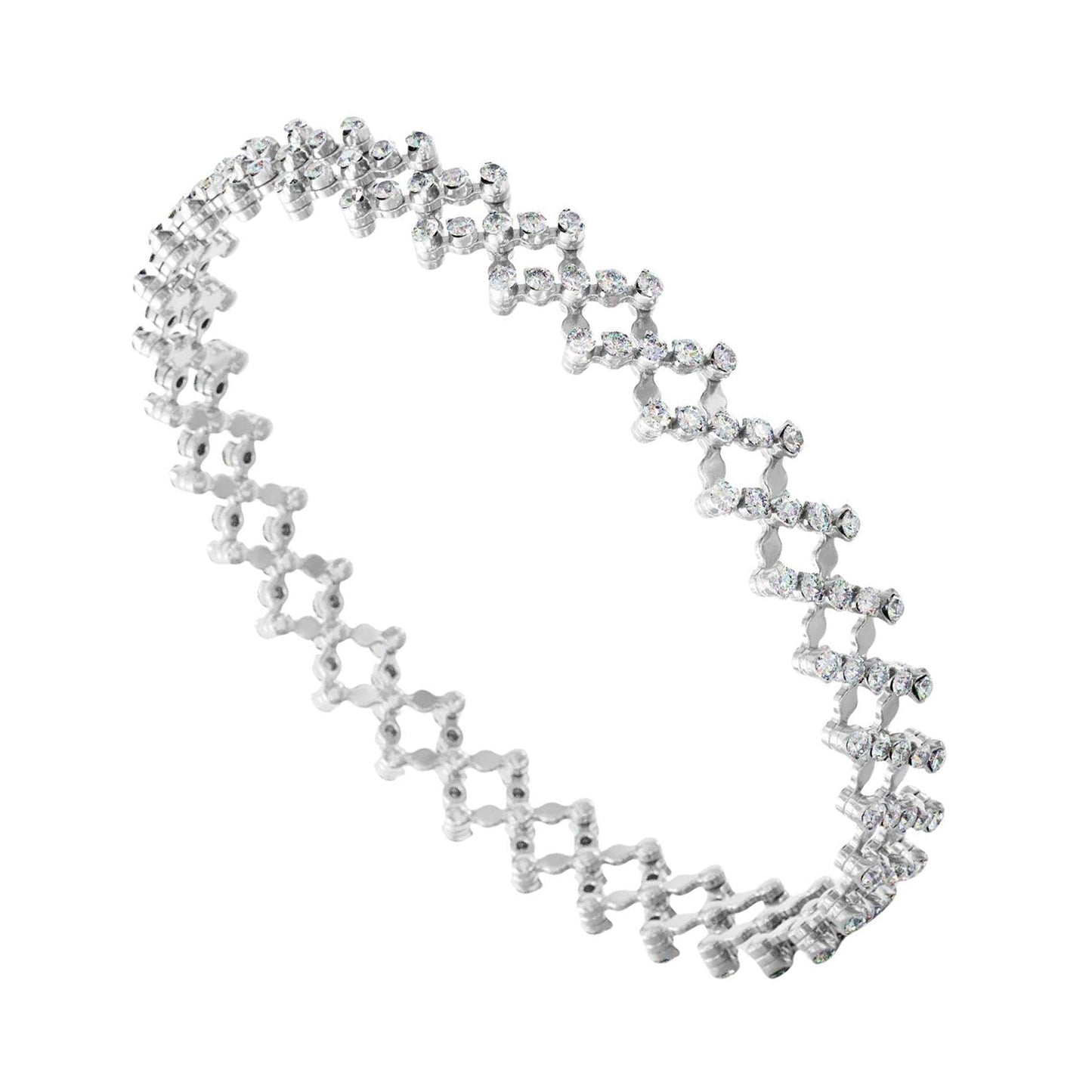 Serafino Consoli - 18k White Gold Diamond 5 - Row Convertible Ring Bracelet