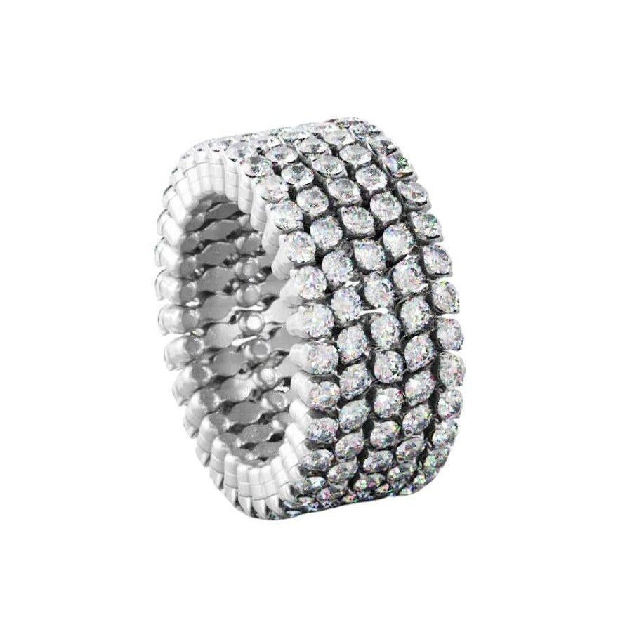 Serafino Consoli - 18k White Gold Diamond 5 - Row Convertible Ring Bracelet
