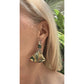 Silvia Furmanovich - 18k Gold Aquamarine Diamond Marquetry Wood Drop Earrings