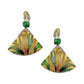 Silvia Furmanovich - 18k Gold Aquamarine Diamond Marquetry Wood Drop Earrings