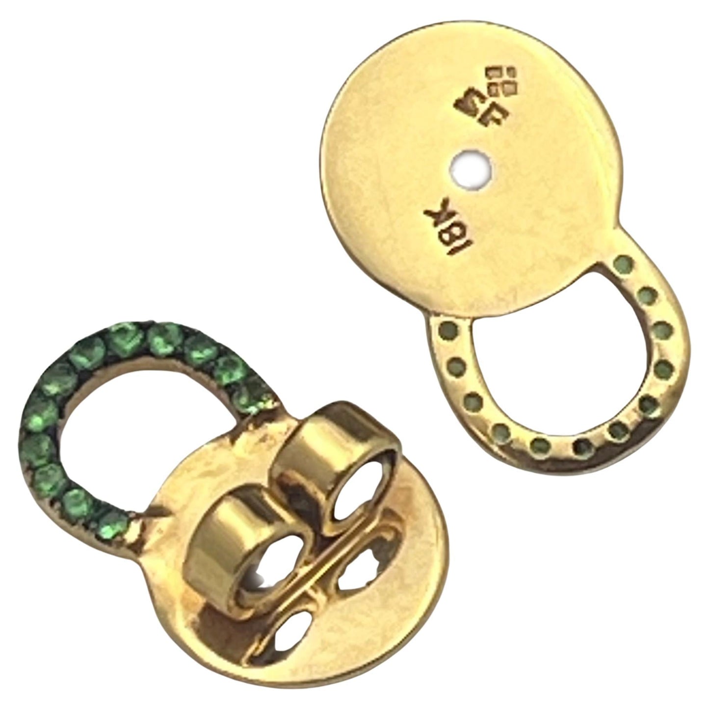 Silvia Furmanovich - Large Curved Marquetry Wood Diamond Botanical Earrings