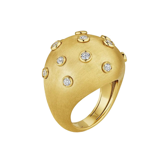 Sylvia Kontente - 18k Yellow Gold Diamond Domed Cocktail Ring
