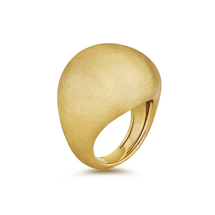 Sylvia Kontente - 18k Yellow Gold Engraved Dome Cocktail Ring