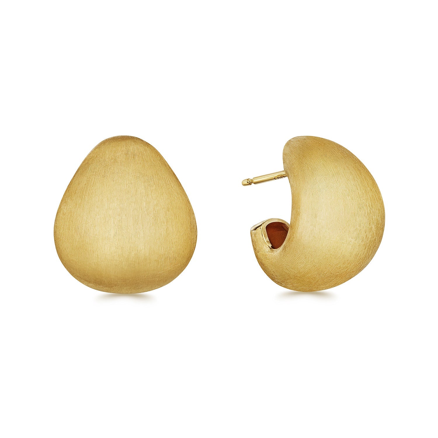 Sylvia Kontente - 18k Yellow Gold Engraved Huggie Earrings